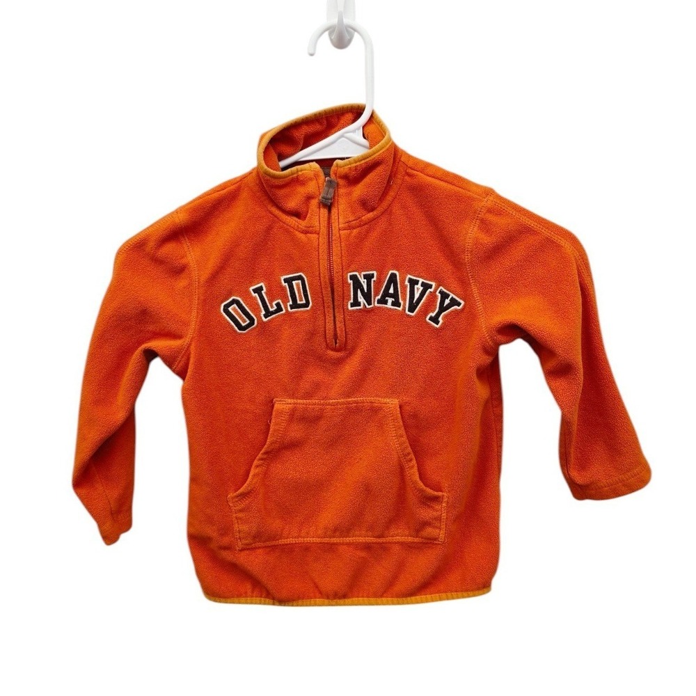 Old Navy Boys 4T Orange Fleece Quarter Zip Pullover
